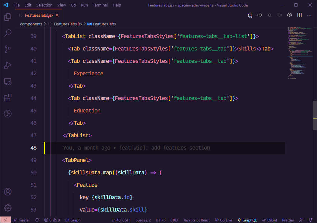 Snapshot of VS Code Editor with AlterNight theme